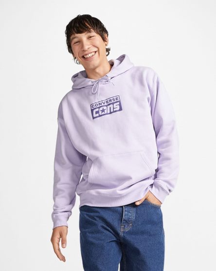 Men's Converse CONS Fleece Pullover Hoodie Purple | AU C53E1M